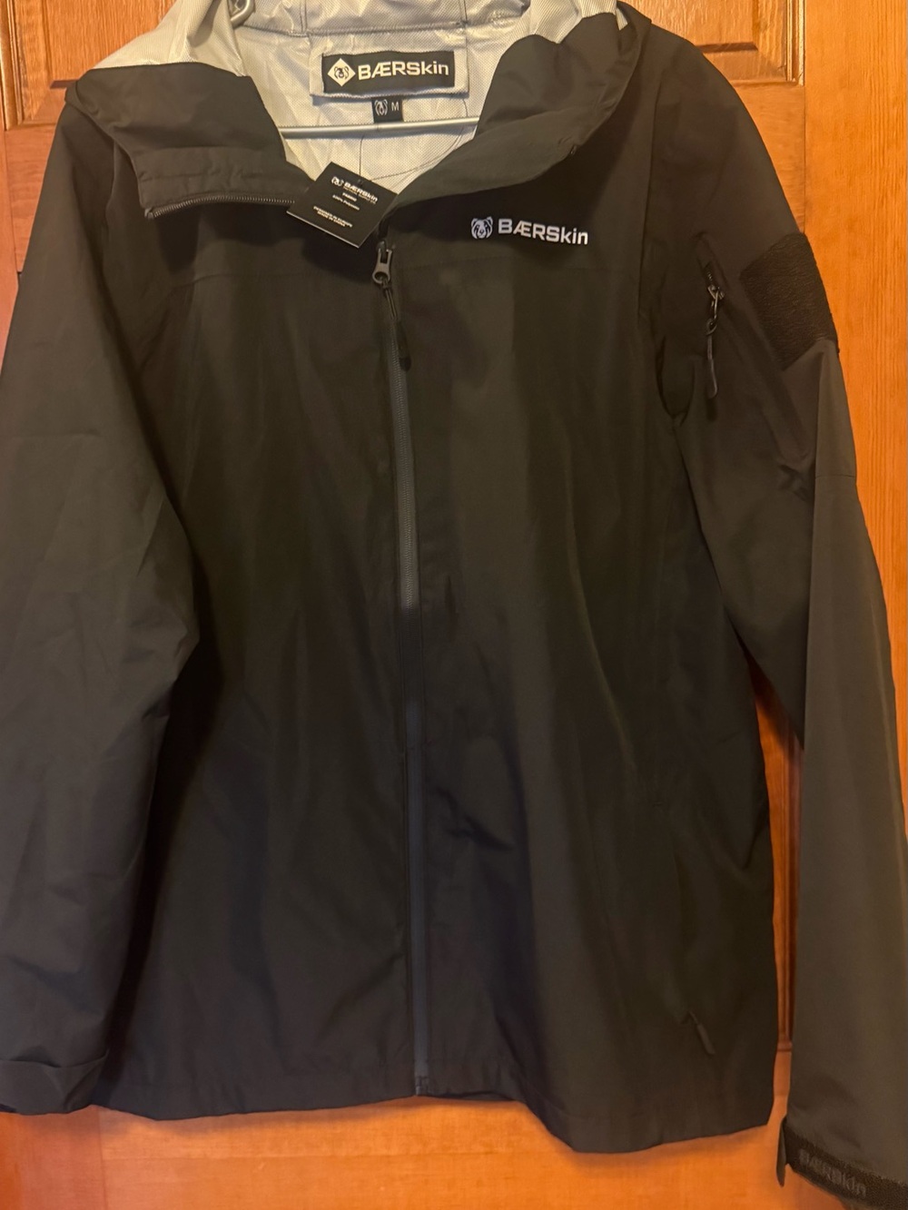 BAERskin Black Hooded Waterproof Raincoat